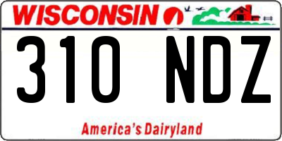 WI license plate 310NDZ