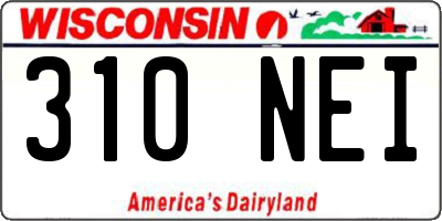 WI license plate 310NEI
