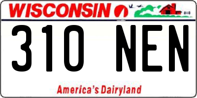 WI license plate 310NEN
