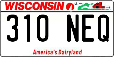 WI license plate 310NEQ