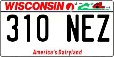 WI license plate 310NEZ