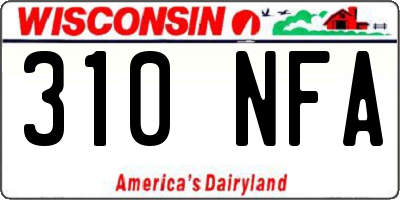 WI license plate 310NFA