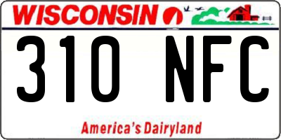 WI license plate 310NFC