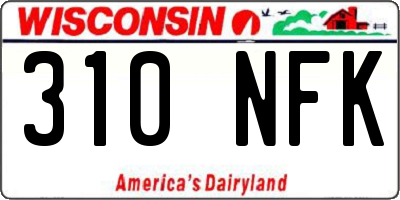 WI license plate 310NFK