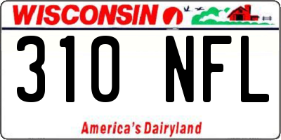 WI license plate 310NFL