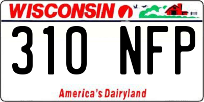 WI license plate 310NFP