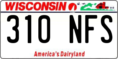 WI license plate 310NFS