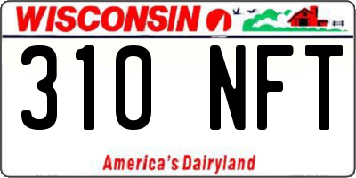 WI license plate 310NFT
