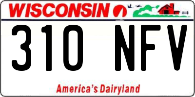 WI license plate 310NFV