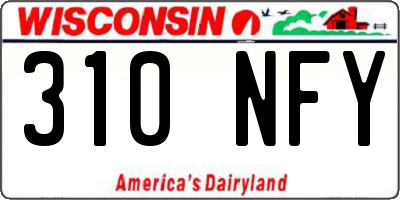 WI license plate 310NFY