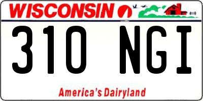 WI license plate 310NGI