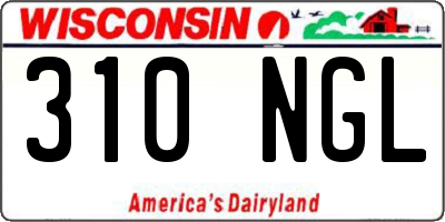 WI license plate 310NGL
