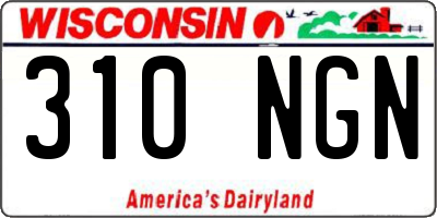 WI license plate 310NGN