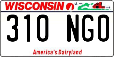 WI license plate 310NGO