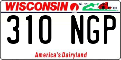 WI license plate 310NGP