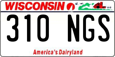 WI license plate 310NGS