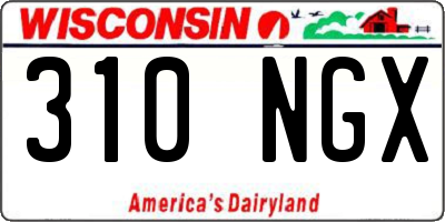 WI license plate 310NGX