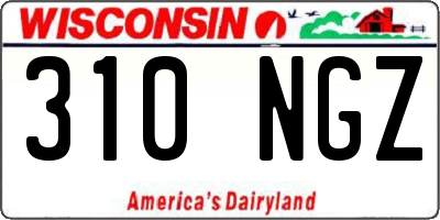 WI license plate 310NGZ