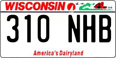 WI license plate 310NHB