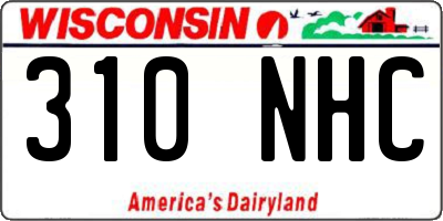 WI license plate 310NHC