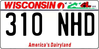 WI license plate 310NHD