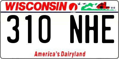 WI license plate 310NHE