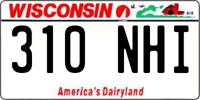 WI license plate 310NHI