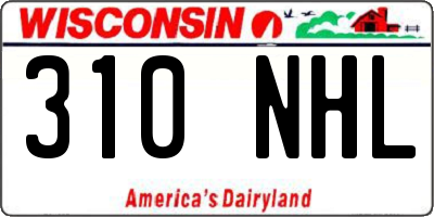 WI license plate 310NHL