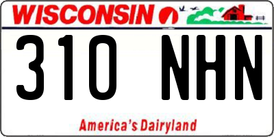 WI license plate 310NHN