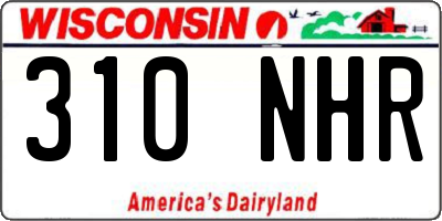 WI license plate 310NHR