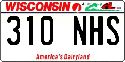 WI license plate 310NHS