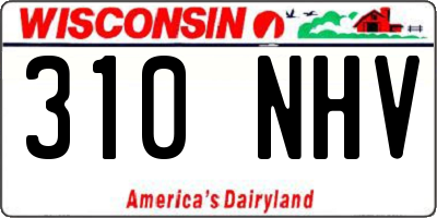 WI license plate 310NHV