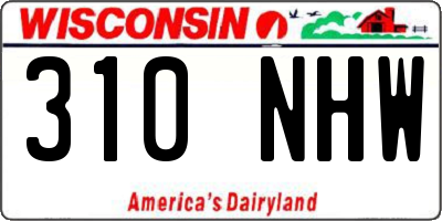 WI license plate 310NHW