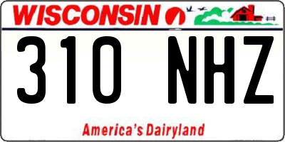 WI license plate 310NHZ