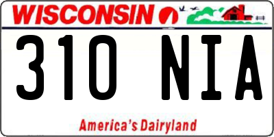WI license plate 310NIA