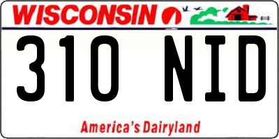 WI license plate 310NID