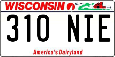 WI license plate 310NIE