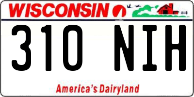 WI license plate 310NIH