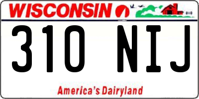 WI license plate 310NIJ