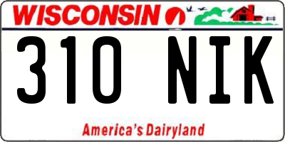 WI license plate 310NIK