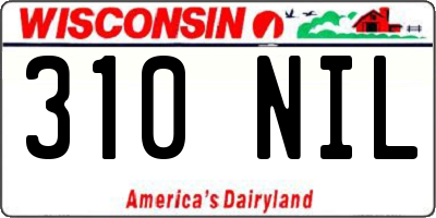 WI license plate 310NIL