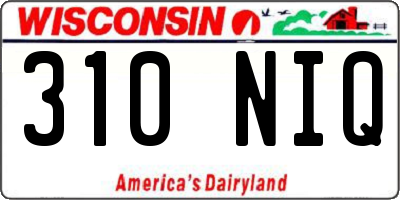 WI license plate 310NIQ