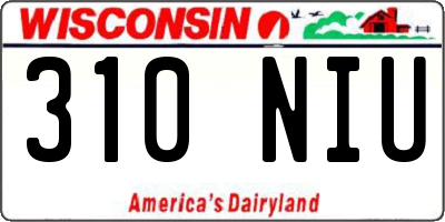 WI license plate 310NIU