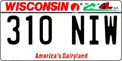 WI license plate 310NIW