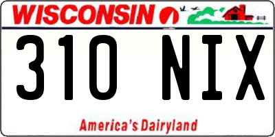 WI license plate 310NIX
