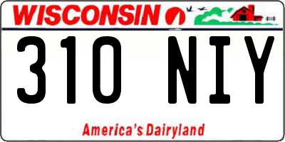 WI license plate 310NIY