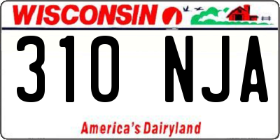 WI license plate 310NJA