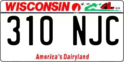 WI license plate 310NJC