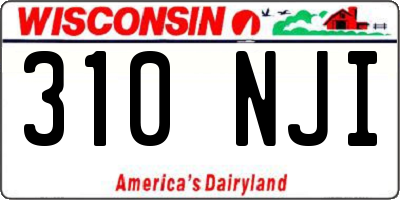 WI license plate 310NJI