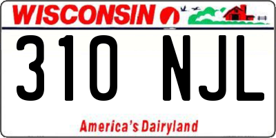 WI license plate 310NJL